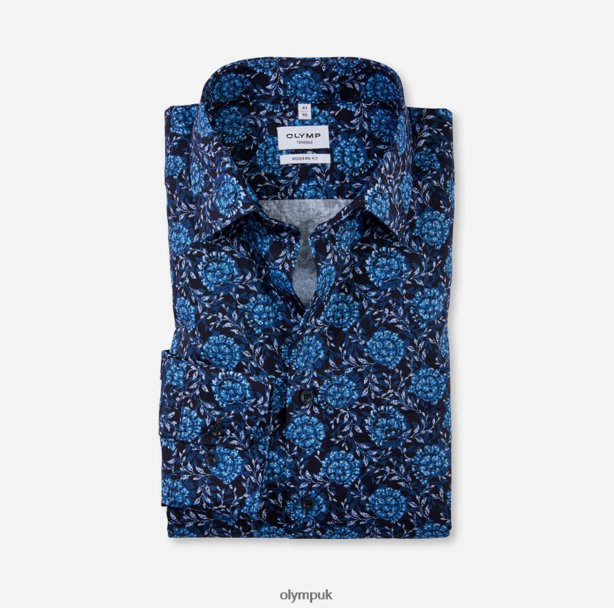 Clothing OLYMP Tendenz Modern Fit, Business Shirt, New Kent, Marine NZ22L1729