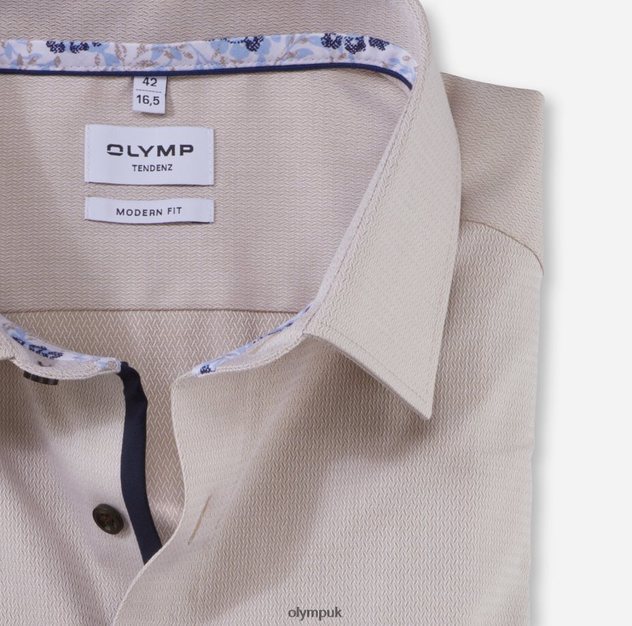 Clothing OLYMP Tendenz Modern Fit, Business Shirt, New Kent, Natural NZ22L1708