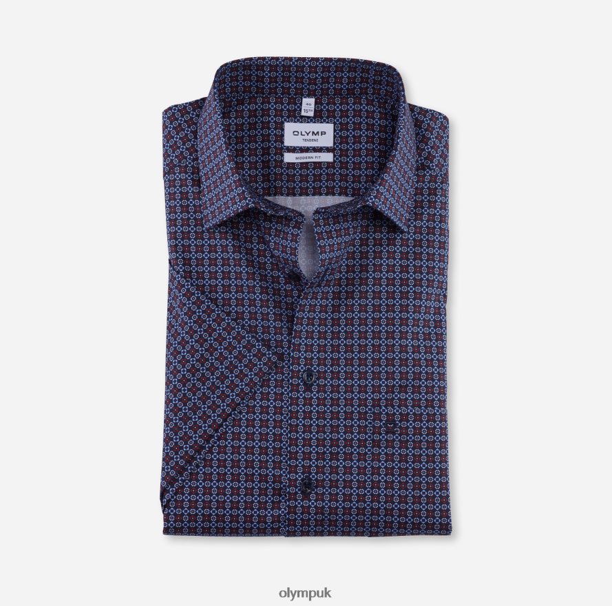 Clothing OLYMP Tendenz Modern Fit, Business Shirt, New Kent, Red NZ22L1715