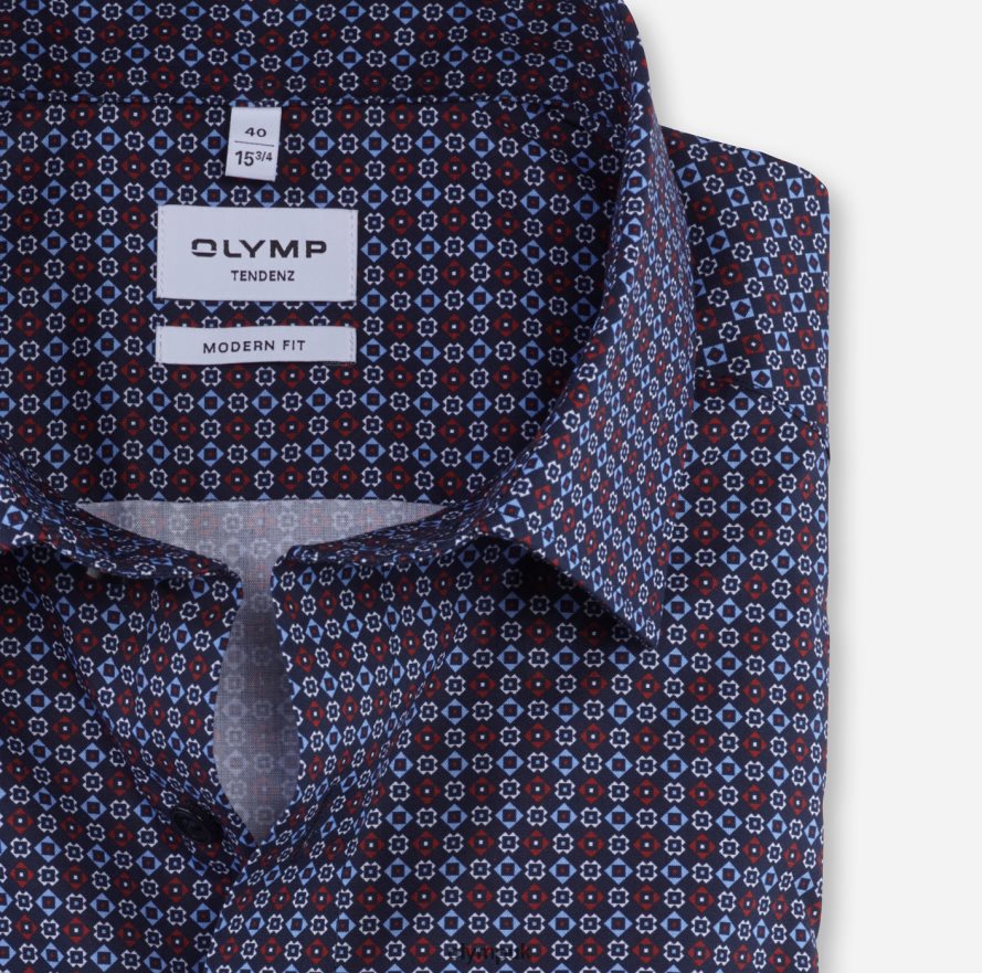 Clothing OLYMP Tendenz Modern Fit, Business Shirt, New Kent, Red NZ22L1715