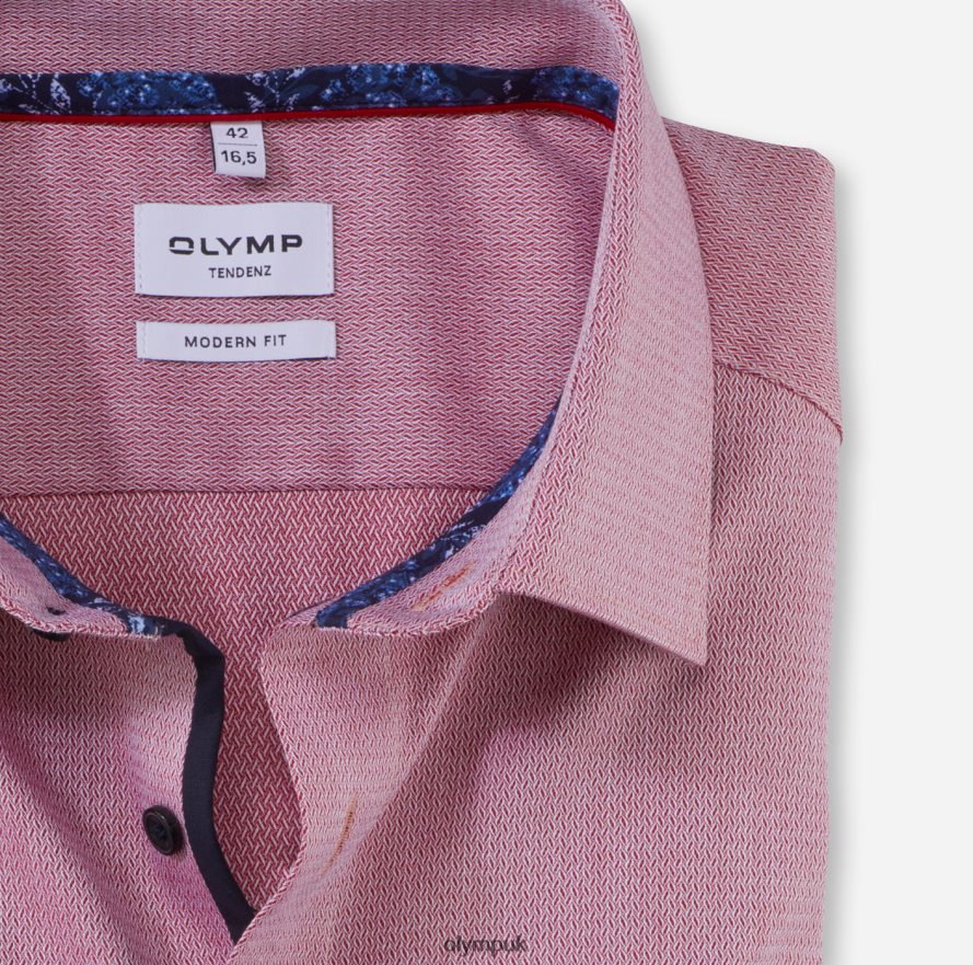 Clothing OLYMP Tendenz Modern Fit, Business Shirt, New Kent, Red NZ22L1722