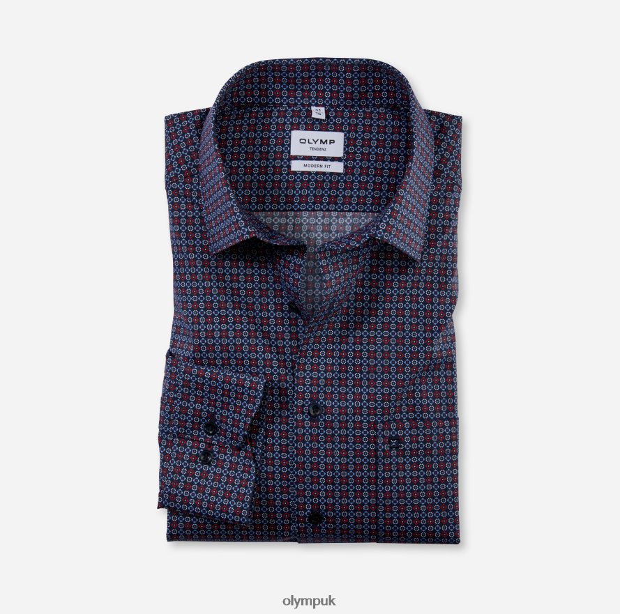 Clothing OLYMP Tendenz Modern Fit, Business Shirt, New Kent, Red NZ22L1725