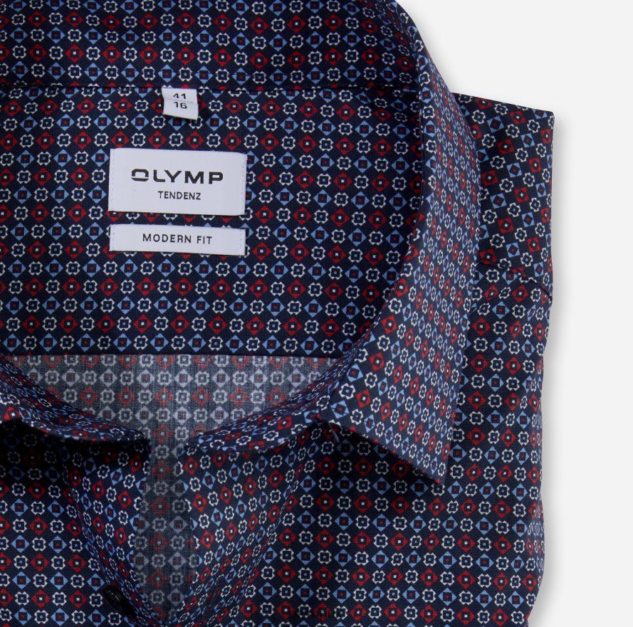 Clothing OLYMP Tendenz Modern Fit, Business Shirt, New Kent, Red NZ22L1725