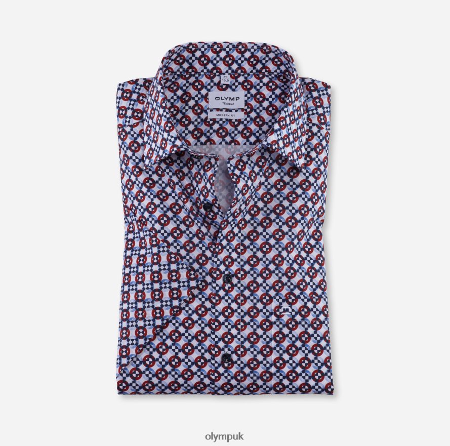 Clothing OLYMP Tendenz Modern Fit, Business Shirt, New Kent, Red NZ22L1740