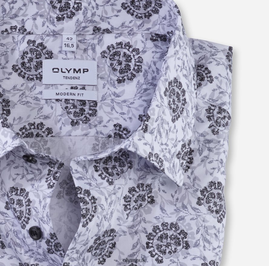 Clothing OLYMP Tendenz Modern Fit, Business Shirt, New Kent, Silver Grey NZ22L1728