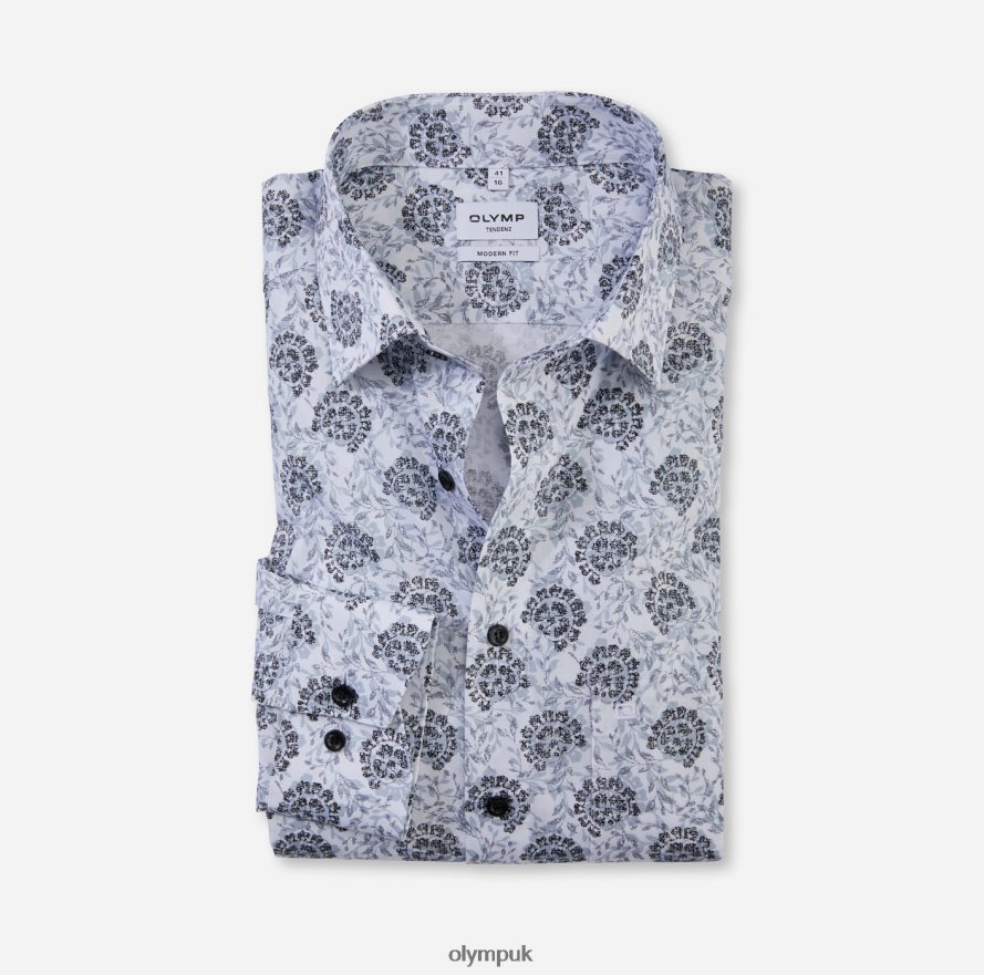 Clothing OLYMP Tendenz Modern Fit, Business Shirt, New Kent, Silver Grey NZ22L1738