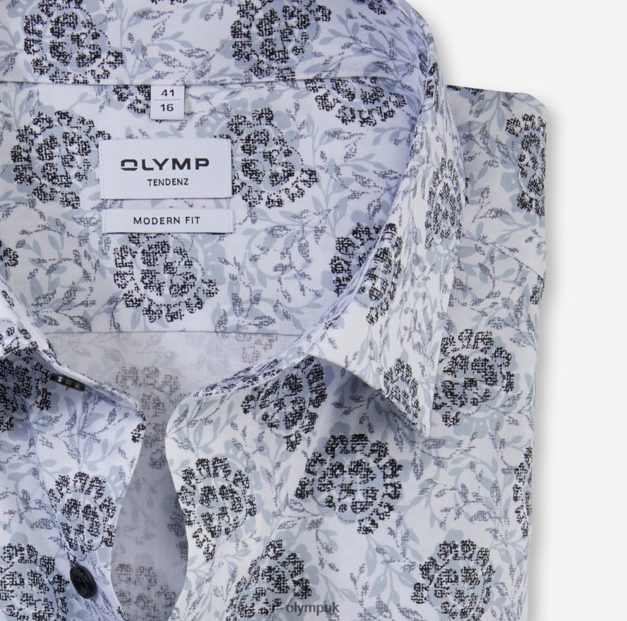 Clothing OLYMP Tendenz Modern Fit, Business Shirt, New Kent, Silver Grey NZ22L1738