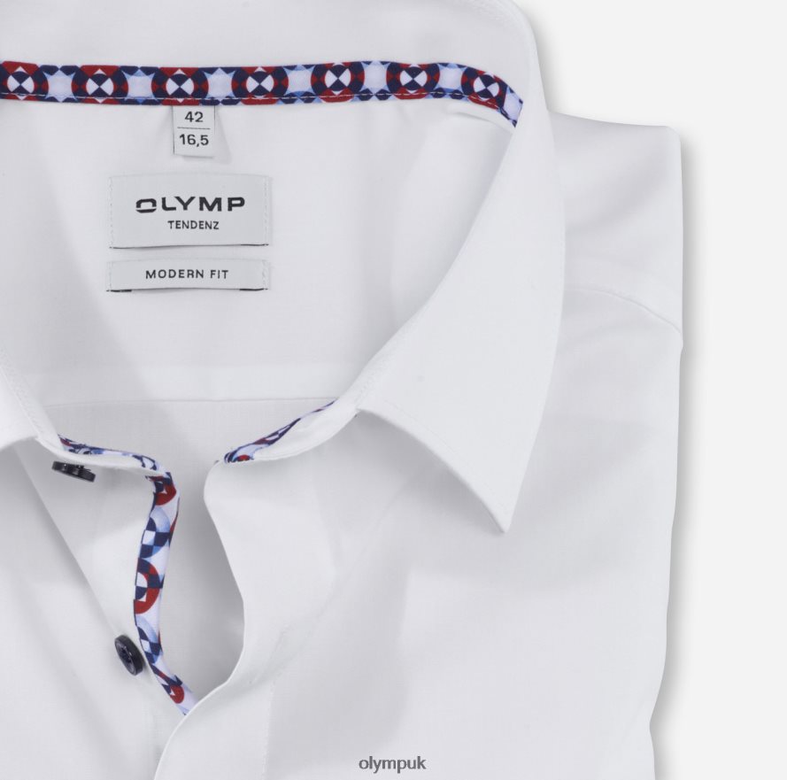 Clothing OLYMP Tendenz Modern Fit, Business Shirt, New Kent, White NZ22L1711